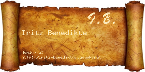 Iritz Benedikta névjegykártya